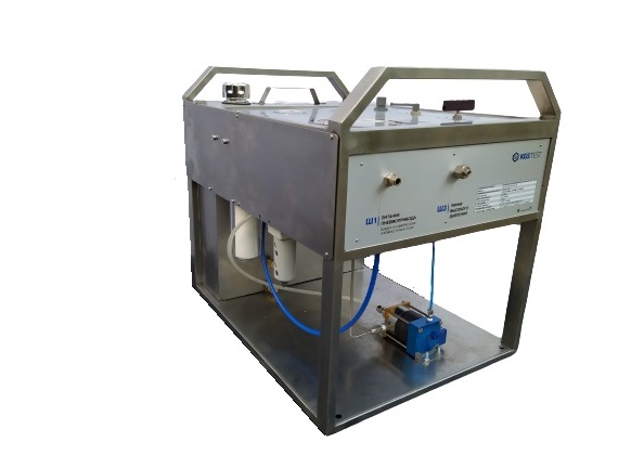 Portable hydraulic unit for pressure testing of pipelines and high pressure lines